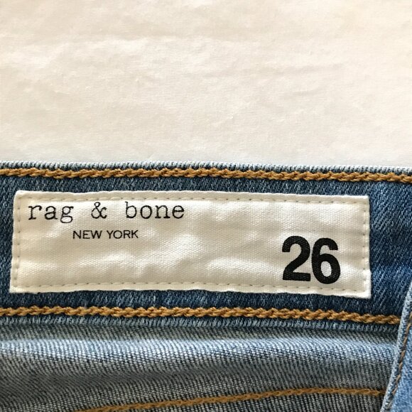 Rag & Bone Nina High Rise Ankle Skinny Jeans Women 26 Blue Button Fly Stretch - Picture 3 of 14